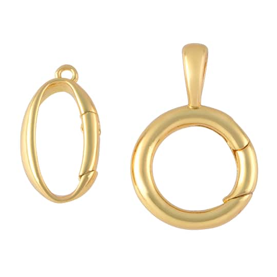 Oval & Round Metal Clasp Charm Connector Set by Bead Landing™
